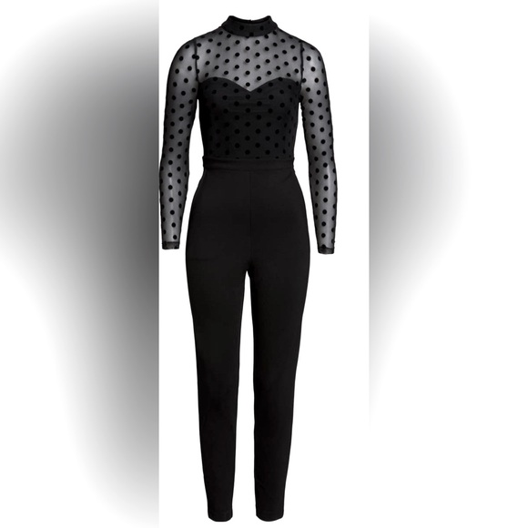 EUC French Connection ‘Leah’ Mesh and Jersey Jumpsuit. - Picture 4 of 7